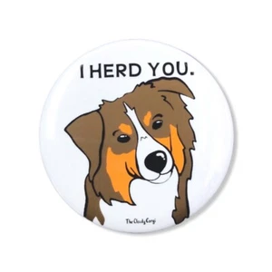 Merle Australian Shepherd Dog Pinback Button Badge Funny Gifts and Accessories - Picture 1 of 11
