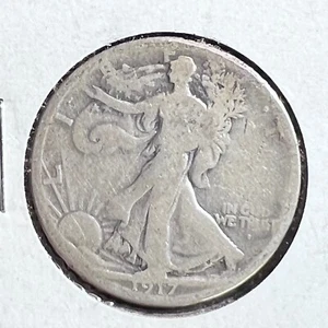 1917-S OBVERSE S SEMI KEY DATE WALKING LIBERTY HALF DOLLAR - Picture 1 of 2