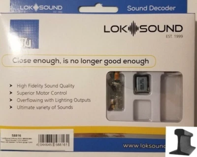 ESU 58816 LokSound V5.0 Micro DCC/MM/SX/M4 Decoder 6 Pin ~ W/Sugar Cube Speaker - Image 1 of 4