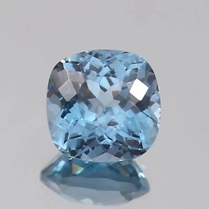 Gema de corte cojín suelta aguamarina azul cielo impecable de grado natural 10x10 MM - Imagen 1 de 4