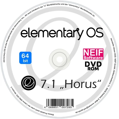 Linux Elementary OS 7.1 "Horus" Deutsch 64 Bit auf DVD oder USB-Stick - Bild 1 von 4