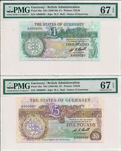 Reserve Bank Malawi 1,5,10,20 Pounds ND(1980-89) Prefix A PMG 67EPQ 4 Pcs