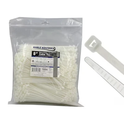 KABLE KONTROL CT241 Cable Tie, 8 in L, 2.16 in Max Bundle Dia., Natural, Nylon