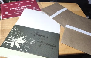SALE!!  NEW! Print Your Own HOLIDAY CARDS; set of 15 "SEASONS GREETINGS" - Picture 1 of 5