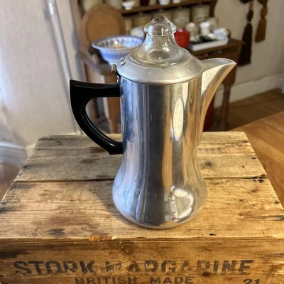 Vintage Schwanenmarke Aluminium Kaffee Kaffeemaschine / Kanne - Retro! - Bild 1 von 4