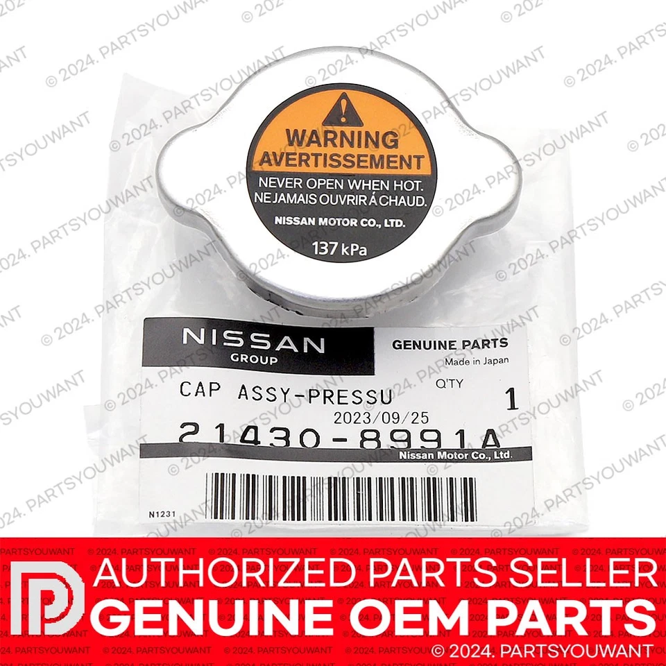 GENUINE Nissan Altima Maxima Quest Murano OEM Coolant Radiator Cap 21430-8991A - Image 1 of 4