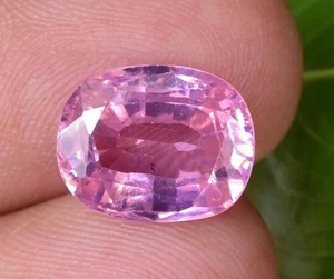 NATURAL SPARKLING CAMBODIAN PINK ZIRCON 9.00 CT CERTIFIED CUSHION CUT GEMSTONE - Picture 1 of 5