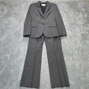 Hugo Boss Anzug Damen 6 Grau Julea1 2 Teiler Karo Stretch Wollmischung Klassisch - Bild 1 von 22