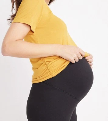 Maurices Maternity Over The Bump Belly Biker Shorts 3X Black 8.5” Inseam - Image 1 of 4