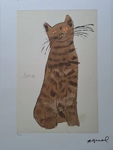 Litografía firmada por Andy Warhol - Cat Sam - Certificado Leo Castelli - Imagen 1 de 8
