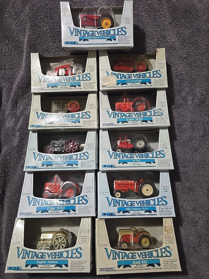 Ertl- Vintage Vehicles Tractor Lot of 11 Ford,Farmall,Case,Fordson,Massey Harris - Image 1 of 4