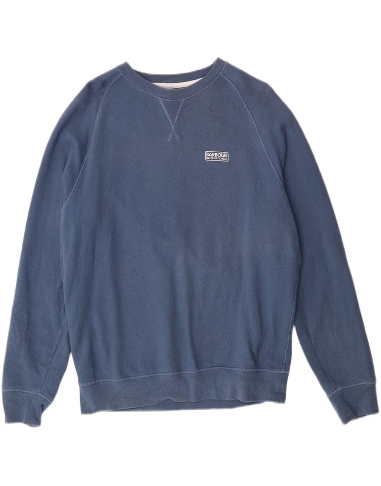 BARBOUR Hombre Sudadera Jersey Grande Azul Algodón AL09 Foto 1 de 3