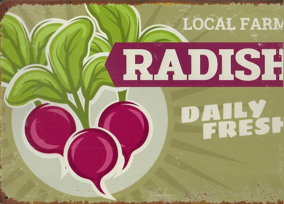 RADISH Local Farm/Daily Fresh - Tin Sign 12'' X 8'' NEW - FREE SHIPPING - Image 1 of 1