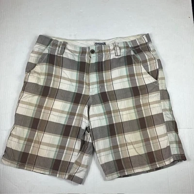 Pantalones Cortos Route 66 Para Hombre Bermudas Marrón Algodón a Cuadros Talla 38 (38 x 11) Patinador Y2K Foto 1 de 4