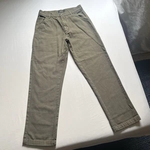 DEUS olive army green mens cotton slim straight leg pants - Foto 1 di 6