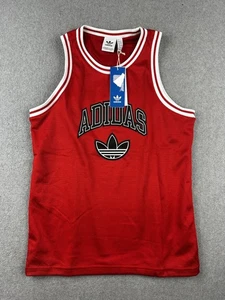 Adidas Originals Tank Top Boys Youth Large Red Trefoil Mesh Athletic JW1982 - Picture 1 of 10