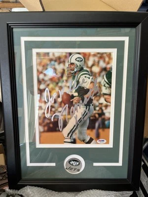 Joe Namath Signed NY Jets 8x10 Inscribed Joe Willie Namath Number 12.  PSA Cert - Image 1 of 4