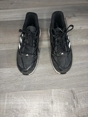 Adidas Black  Baseball Cleats with White Stripes, Young boys Size 4.5 - Image 1 of 4