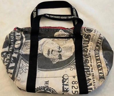 RARE Andy Warhol Mark Of the Beast 666 Loop NYC Duffel Bag MONEY Dollar Bill Y2K - Image 1 of 4