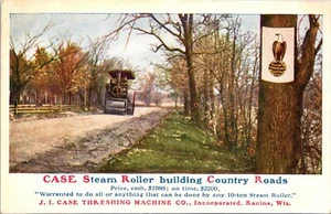J.I. Case Threshing Machine Co. Racing Wisconsin Advertising Postcard - Picture 1 of 2