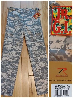 NWT Rothco JR GI BDU Digital Camo Pants Youth XL Adjustable Waist 28-32” 66110 - Image 1 of 4