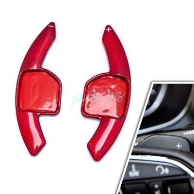 Para Audi Q3 Q5 A4 B8 A6 C7 Volante de fibra de carbono real Palanca de cambios Embellecedores Foto 1 de 4