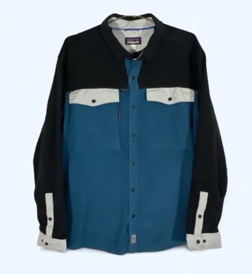 Camisa a Presión Patagonia Mangas Largas Levantamiento Temprano Para Hombres XL Cabaña de Pesca Azul Foto 1 de 4