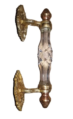 Vintage Rare Original Victorian Cut Glass Long Door Handle Cover