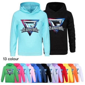 Kids GLADIATORS Print Long Sleeve Hoodie Pullover Jumper Sweatshirt Hoody Tops - Picture 1 of 27