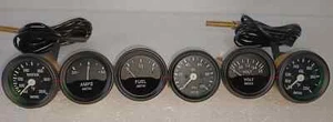 Smiths-52mm-Kit-Temp-Oil-Fuel-Oil Temp +Volt +Amp Gauges Black Bezel - Picture 1 of 4
