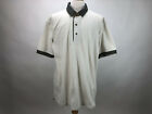 M.J. Collection 2XL XXL Short Sleeve Button Front Solid Beige  Mens Polo Shirts