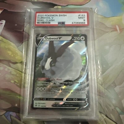 PSA 9 MINT 2020 Pokemon Rebel Clash DUBWOOL V #153 Ultra Rare Holo - Image 1 of 2