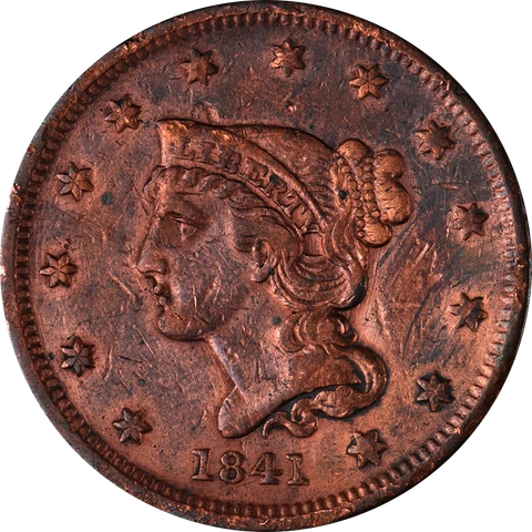 1841 Large Cent - Cleaned Great Deals From The Executive Coin Company Cover