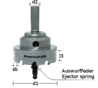 Karnasch HM Lochsäge Flachschnitt f. Edelstahl, 3-Spannflächen-Schaft RESTPOSTEN