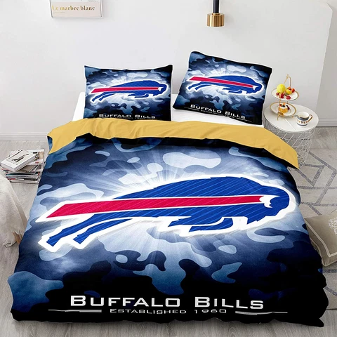 Buffalo Bills Football Bedding Set Duvet Cover & Pillowcase 3PCS Quilt Cover Set Cover