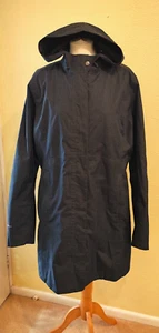 EDDIE BAUER Size XL (20-22) BLUE GOTG RAINCOAT Trench Hooded - Picture 1 of 8