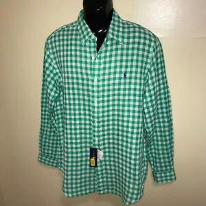Men's Ralph Lauren Double Faced Gingham Long Sleeve Button Front Shirt-Size L - Picture 1 of 14