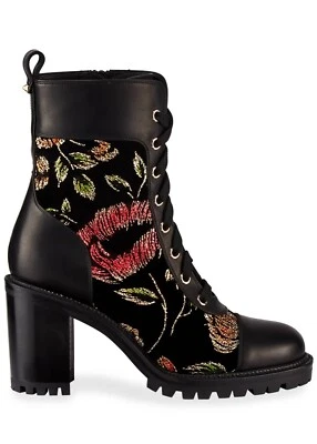 Christian Louboutin TC CROC Botas de Combate Florales con Cordones 37.5 I LOVE SHOES 70MM Foto 1 de 4