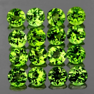 Grüner Peridot rund 3,50 mm 16 Stück, einwandfrei-VVS, natürlicher loser Edelstein - Bild 1 von 2