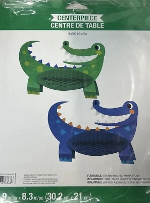 Alligator Party Shaped Honeycomb Centerpiece Set 2 Pack Paper 8.3" x 11.9"  - Image 1 of 2