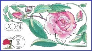 USA2 #2490 U/A COLLINS HAND PAINTED FDC Red Rose S/A - Picture 1 of 1