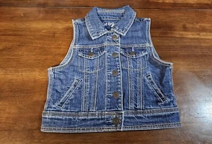 Cat & Jack Pre Owned S Sleeveless Jean Vest For Girls (Size 6/6x) - Picture 1 of 3