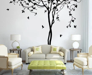 Pegatinas de pared para sala de estar de aves de otoño árbol calcomanía de vinilo decoración Reino Unido RU248 - Imagen 1 de 8