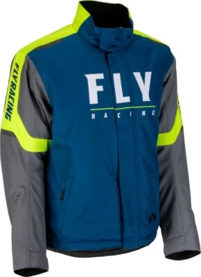 FLY RACING OUTPOST JACKET BLUE/HI-VIS 2X Windproof Water Resistant 470-41452X - Image 1 of 2