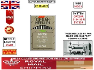 DPX35 134-35 SIZE 160/23 FOR PFAFF&ADLER W/FOOT INDUSTRIAL SEWING MACHINE NEEDLE - Picture 1 of 3