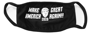 Trump 2020 Make America Great Face Mask Cotton Black MAGA Adult Size Washable  - Picture 1 of 1