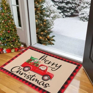 Christmas Door Mat Santa Claus Outdoor Carpet Marry Christmas Decorations - Picture 1 of 4
