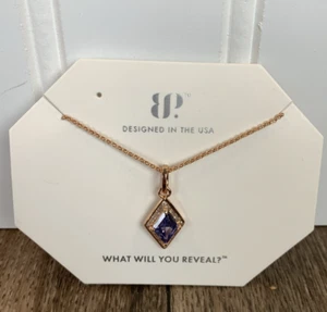 Bomb Party She Came to Slay Light Tanzanite CZ Rose Gold Necklace December '23 - Picture 1 of 4