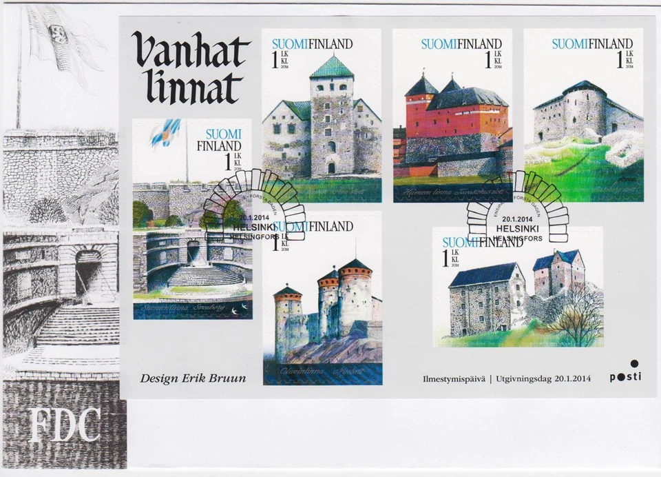 Fortress Sea Suomenlinna Old Castles Rasepborg Turku Booklet Finland FDC 2014 - Image 1 of 1