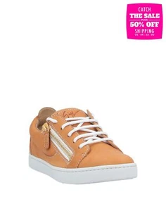 RRP€660 GIUSEPPE ZANOTTI Leather Sneakers US9 UK6 EU39 Logo Flat Made in Italy - Picture 1 of 9